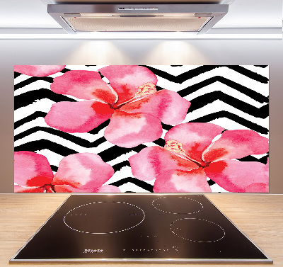 Kitchen splashback Hawaiian flowers