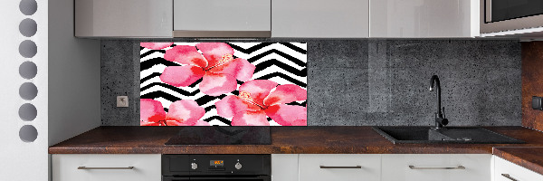 Kitchen splashback Hawaiian flowers