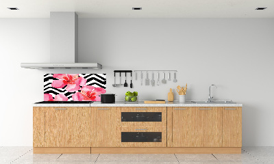 Kitchen splashback Hawaiian flowers