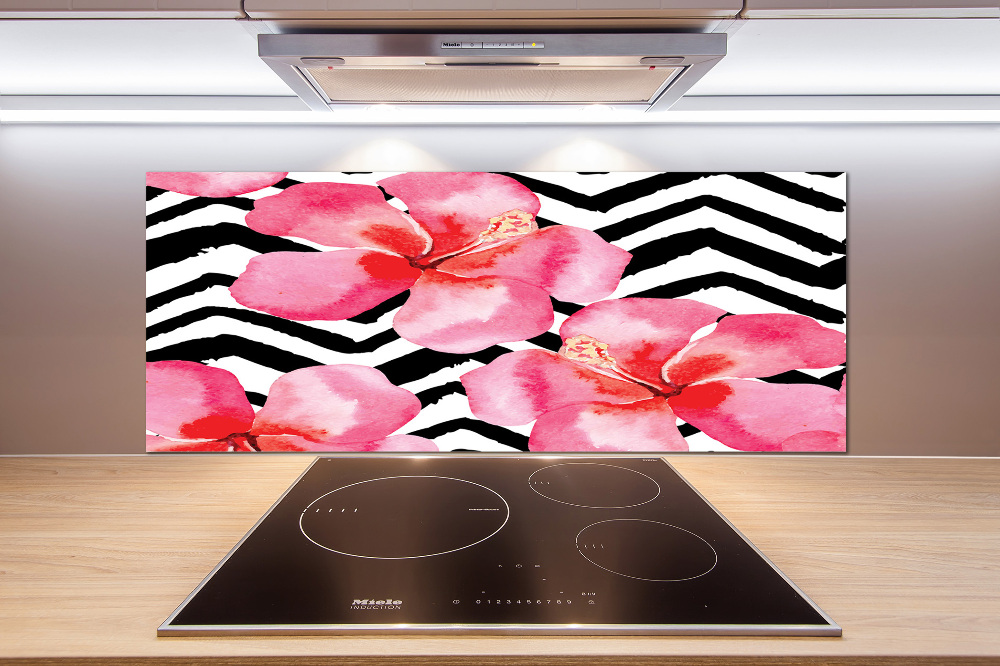 Kitchen splashback Hawaiian flowers