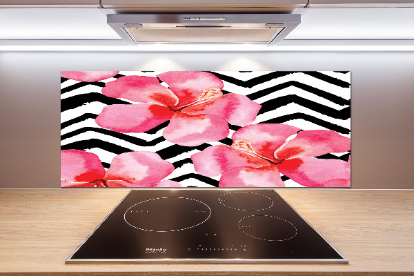 Kitchen splashback Hawaiian flowers