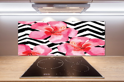 Kitchen splashback Hawaiian flowers