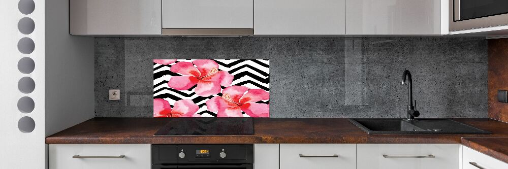 Kitchen splashback Hawaiian flowers