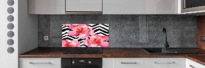 Kitchen splashback Hawaiian flowers