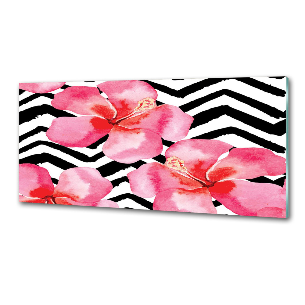 Kitchen splashback Hawaiian flowers