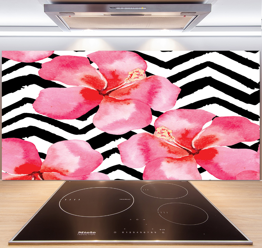 Kitchen splashback Hawaiian flowers