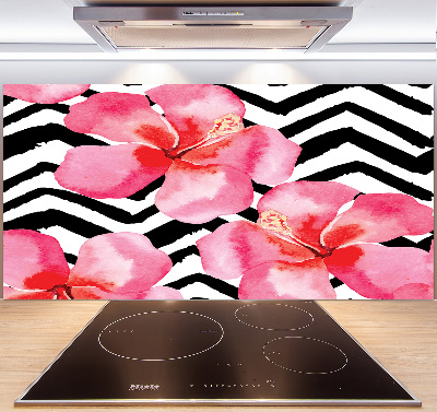 Kitchen splashback Hawaiian flowers