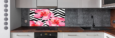 Kitchen splashback Hawaiian flowers