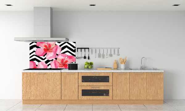 Kitchen splashback Hawaiian flowers