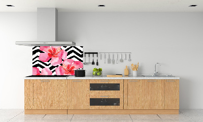 Kitchen splashback Hawaiian flowers