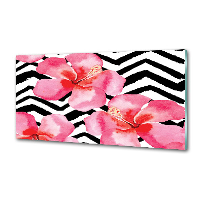 Kitchen splashback Hawaiian flowers