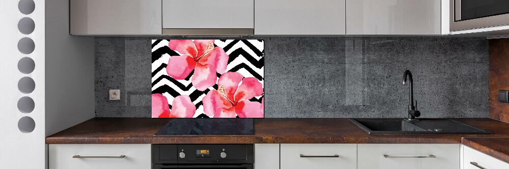 Kitchen splashback Hawaiian flowers