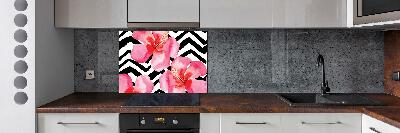 Kitchen splashback Hawaiian flowers