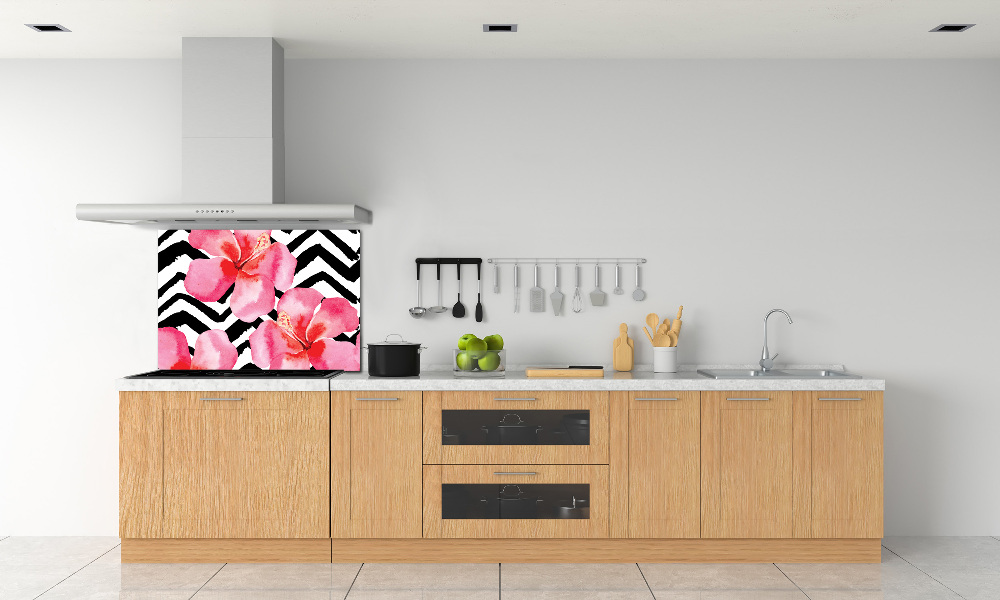 Kitchen splashback Hawaiian flowers