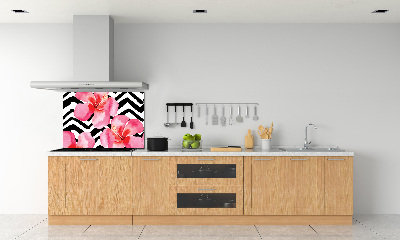 Kitchen splashback Hawaiian flowers