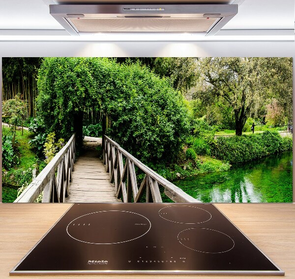 Kitchen splashback Bridge on the river