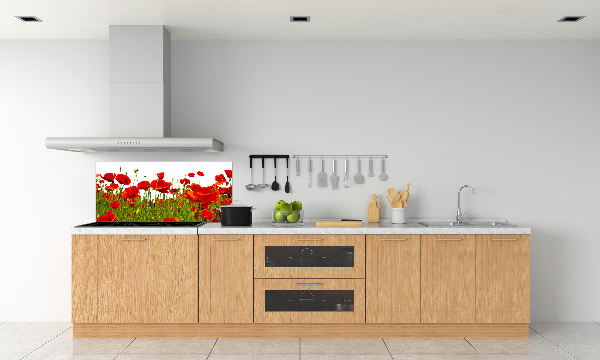 Cooker splashback Field poppies