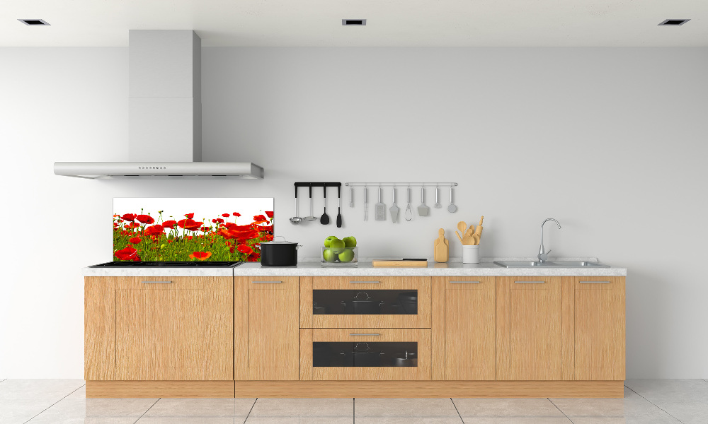 Cooker splashback Field poppies