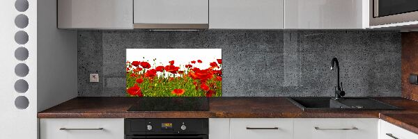 Cooker splashback Field poppies