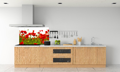 Cooker splashback Field poppies