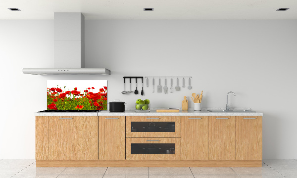 Cooker splashback Field poppies