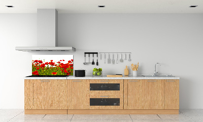 Cooker splashback Field poppies