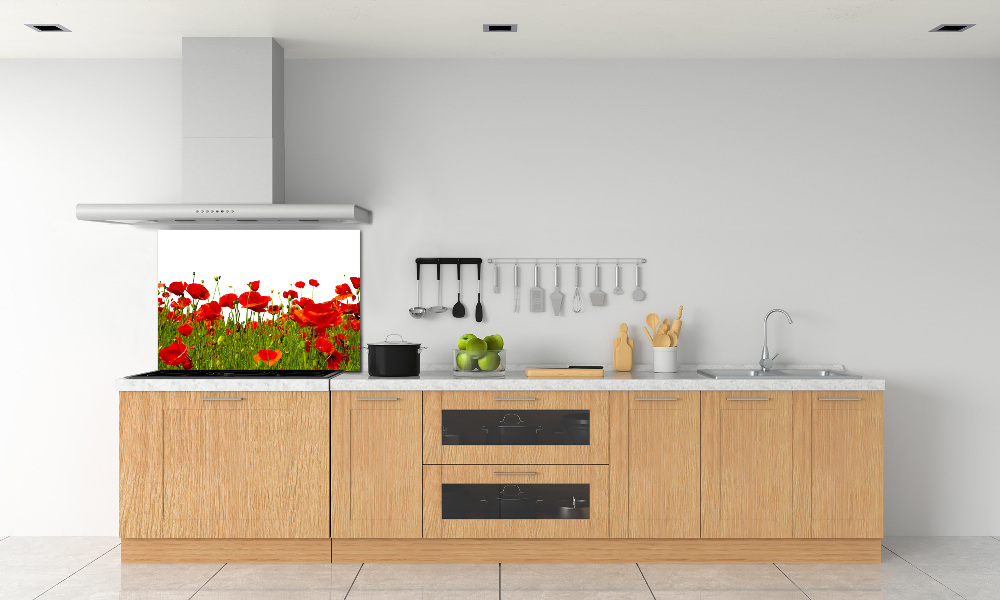 Cooker splashback Field poppies