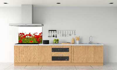 Cooker splashback Field poppies