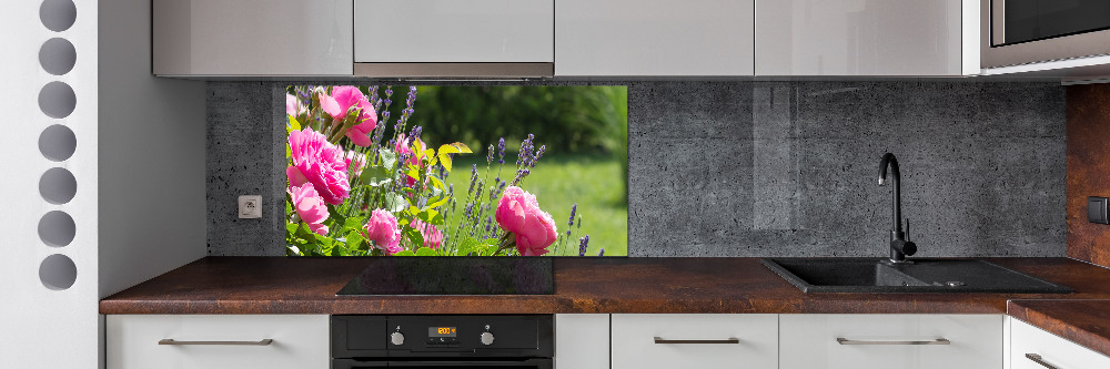 Cooker splashback Wild Rose