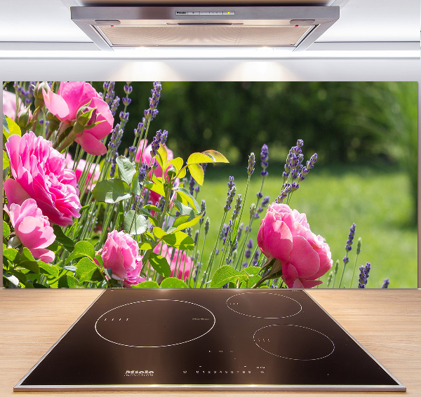 Cooker splashback Wild Rose