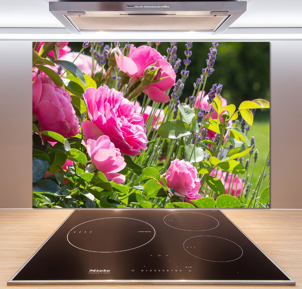 Cooker splashback Wild Rose