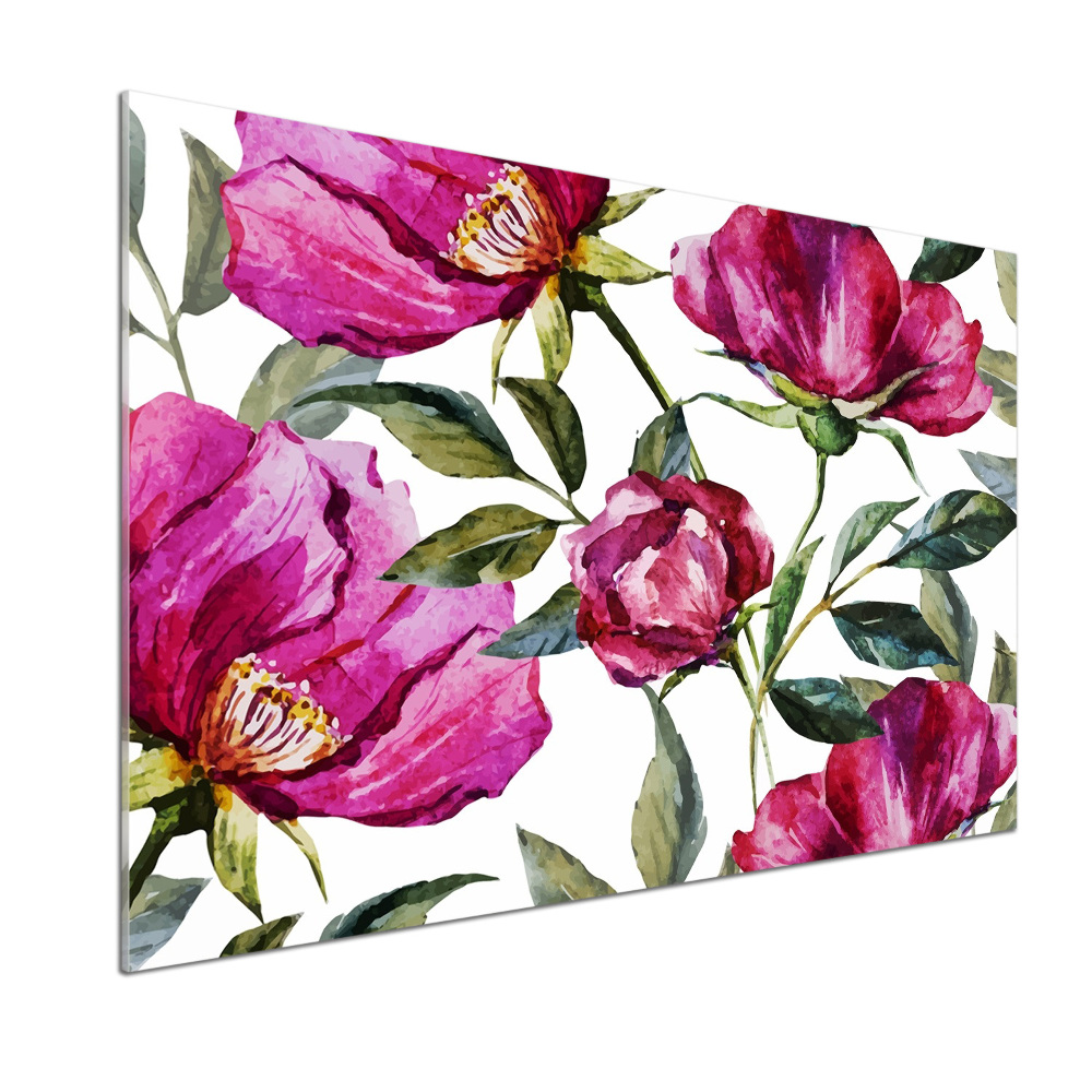 Cooker splashback Pink peonies