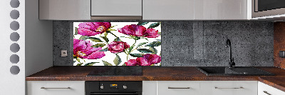 Cooker splashback Pink peonies