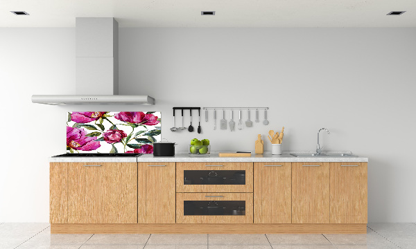 Cooker splashback Pink peonies