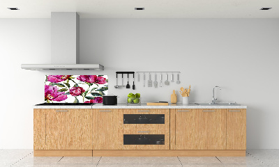 Cooker splashback Pink peonies