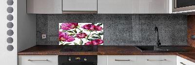 Cooker splashback Pink peonies