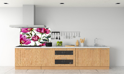 Cooker splashback Pink peonies