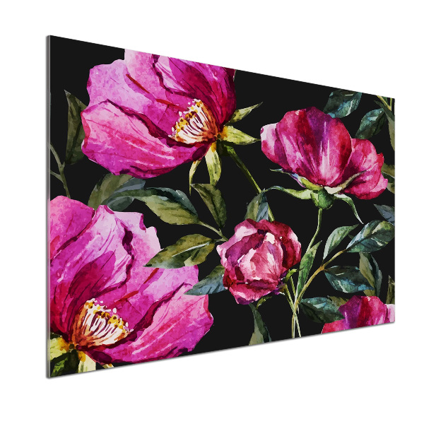 Cooker splashback Pink peonies