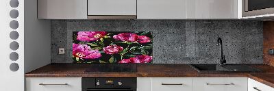 Cooker splashback Pink peonies