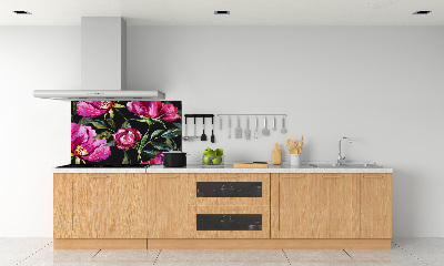 Cooker splashback Pink peonies