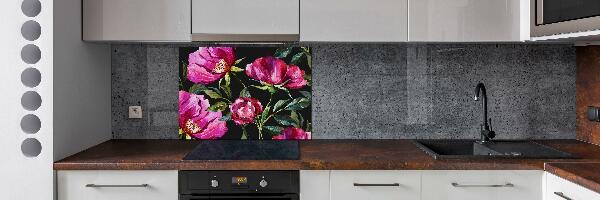 Cooker splashback Pink peonies