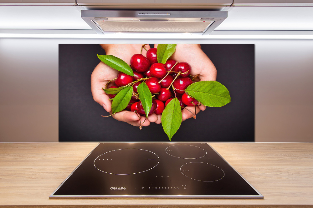 Kitchen splashback Cherries in the hands