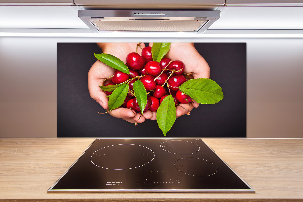 Kitchen splashback Cherries in the hands