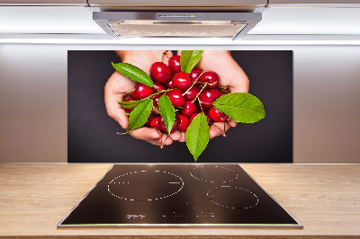 Kitchen splashback Cherries in the hands