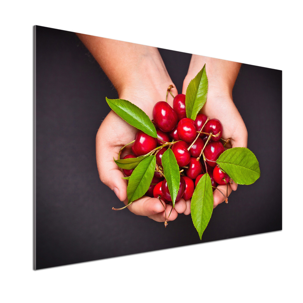 Kitchen splashback Cherries in the hands