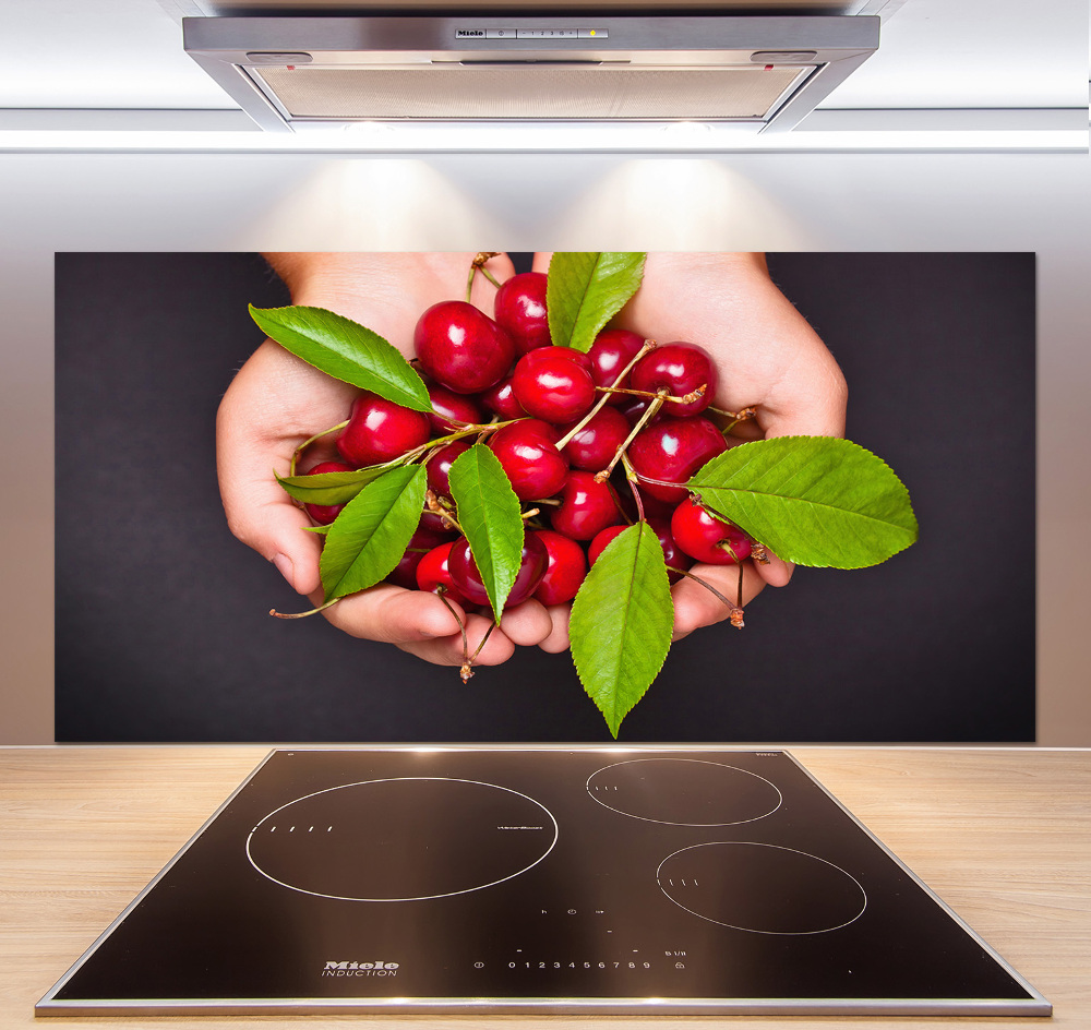 Kitchen splashback Cherries in the hands