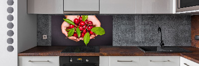 Kitchen splashback Cherries in the hands