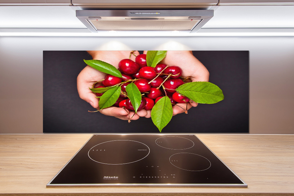 Kitchen splashback Cherries in the hands