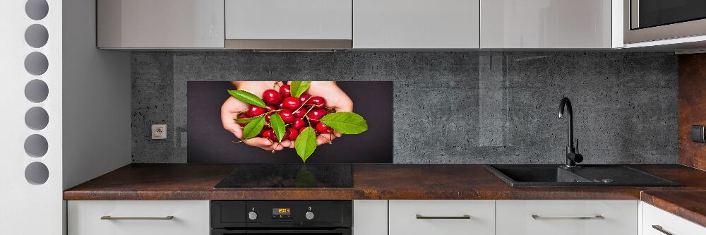 Kitchen splashback Cherries in the hands