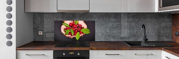 Kitchen splashback Cherries in the hands